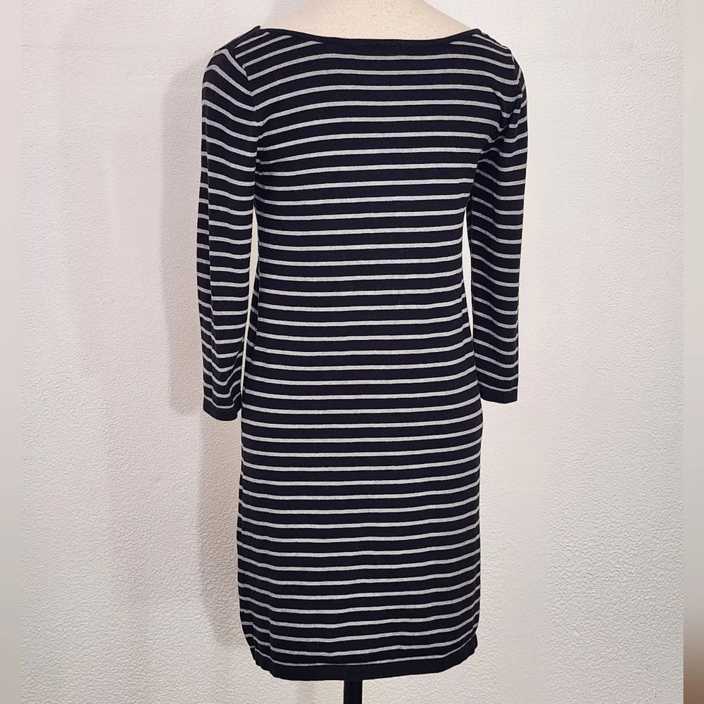525 America Dress 100% Cotton Knit Breton Stripe Black Size S - Picture 8 of 12